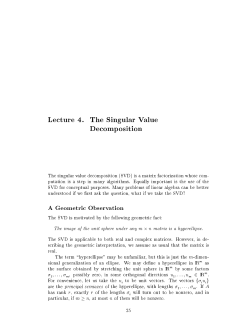 Lecture 4. The Singular Value Decomposition
