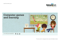 Computer games and learning - National Foundation for