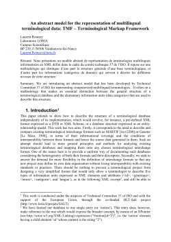 TMF &ndash; Terminological Markup Framework