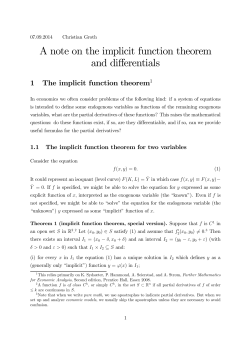 A note on the implicit function theorem and differentials