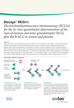 Elecsys HCG+b - Fact Sheet - Roche Diagnostics (Schweiz)