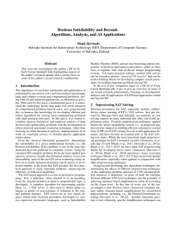 Boolean Satisfiability and Beyond: Algorithms, Analysis, and AI