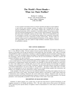 The World`s Worst Roads&mdash; What Are Their Profiles?