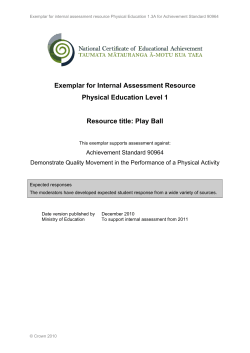 Exemplar for Internal Assessment Resource Physical
