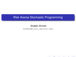 Risk Averse Stochastic Programming