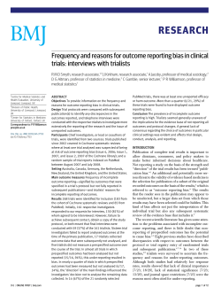 Frequency and reasons for outcome reporting bias in clinical trials