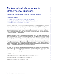 Mathematica Laboratories for Mathematical Statistics
