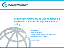 Boosting Investment and well-functioning markets in Namibia
