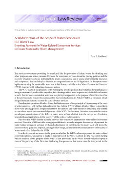 A Wider Notion of the Scope of Water Services in EU Water Law