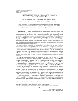 integer programming and arrovian social welfare functions