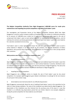 press release - Belgian Competition Authority