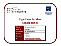 Algorithms for Maze Solving Robot BEng (Hons)