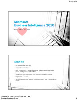 Microsoft Business Intelligence 2016
