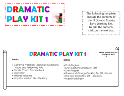 Dramatic Play Kit 1 - El Dorado County Library