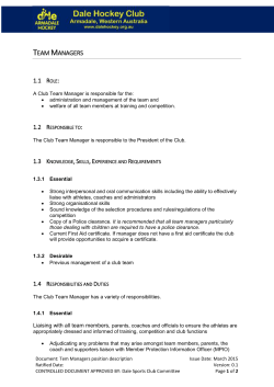 team managers 1.1 role