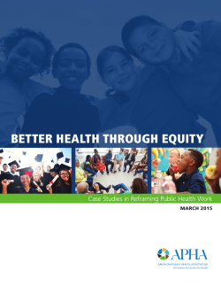 Better Health Through Equity - American Public Health Association