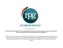 RPG- Life Transition Specialists&reg; exists to help people connect their