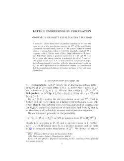 LATTICE EMBEDDINGS IN PERCOLATION 1