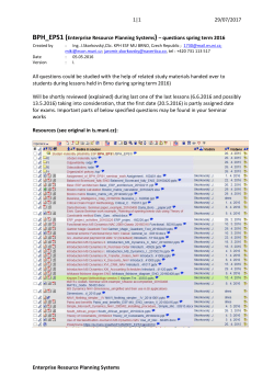 (Enterprise Resource Planning Systems) &ndash; questions 2009