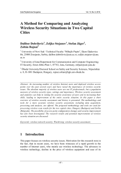 A Method for Comparing and Analyzing Wireless Security Situations