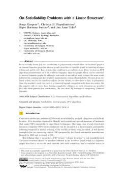 On Satisfiability Problems with a Linear Structure - DROPS