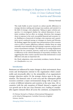 Adaptive Strategies in Response to the Economic Crisis: A Cross