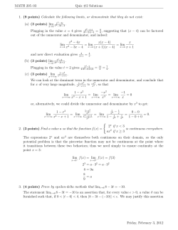 MATH 205&ndash;03 Quiz #2 Solutions 1. (9 points) Calculate the