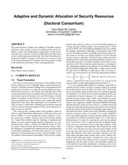 Adaptive and Dynamic Allocation of Security