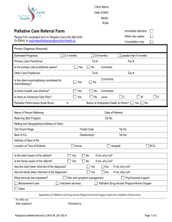 Palliative Care Referral Form - Southern Health