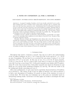 A NOTE ON CONDITION - User Web Areas at the University of York