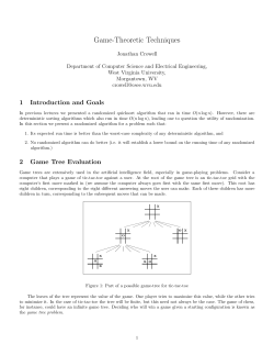 Game-Theoretic Techniques - West Virginia University