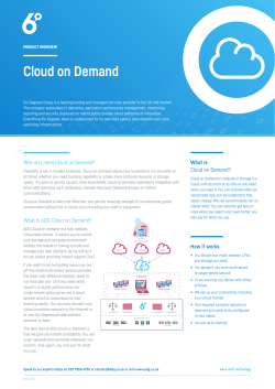 Cloud on Demand - Six Degrees Group