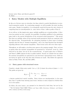 1 Entry Models with Multiple Equilibria
