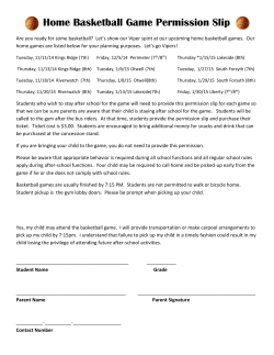 Home Basketball Game Permission Slip Are you ready for some