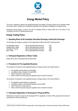 Energy Market Policy