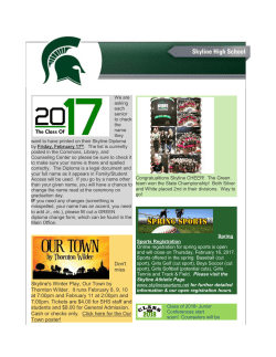 Don`t miss Skyline`s Winter Play, Our Town by