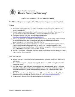 Criteria for Sigma Theta Tau International, Xi Lambda Chapter