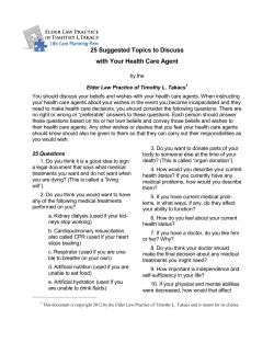 25 Suggested Topics to Discuss with your Health Care Agent