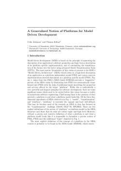 A Generalized Notion of Platforms for Model Driven Development