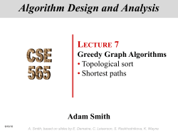 Algorithm Design and Analysis CSE 565