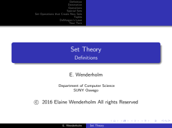 Set Theory - Definitions - Computer Science