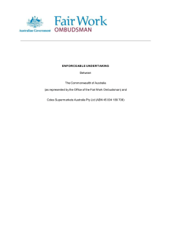 Coles Supermarket Australia Enforceable Undertaking