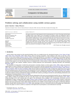 Problem solving and collaboration using mobile serious games