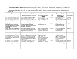 C. Comprehensive Action Plan: From the “Proposed Actions to
