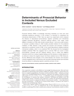 Determinants of Prosocial Behavior in Included Versus Excluded