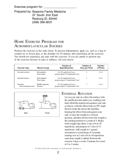 HOME EXERCISE PROGRAM FOR