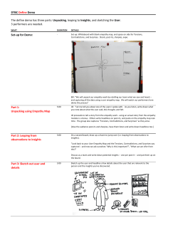 DTBC Define Demo Set-‐up for Demo: Part 1: Unpacking using