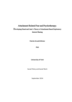 Attachment Related Fear and Psychotherapy