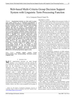 Feature Article: Web-based Multi-Criteria Group Decision Support
