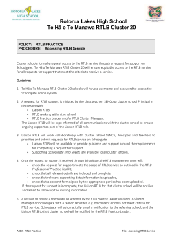 Procedure ACCESSING RTLB SERVICE
